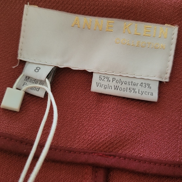 NWT Anne Klein Collection Zip Front Dress • Ruby Wine • Gold Zip • Sz 8 - Picture 6 of 7